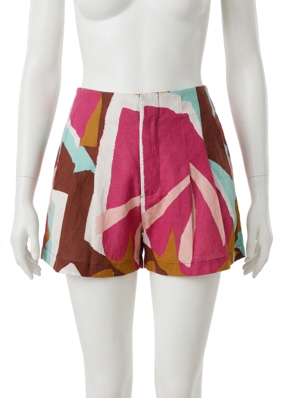 NEW LANHTROPY frida linen shorts in candela print